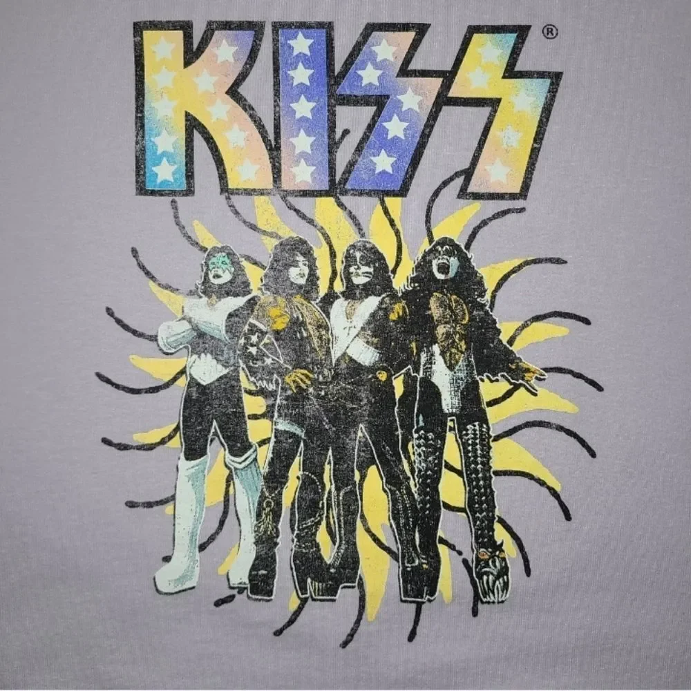 Kiss Kids Graphic T-Shirt Light Purple Oversized Band Tee New With Retail Tags